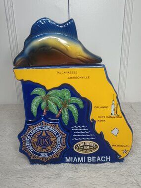Vtg 1974 Ezra Brooks American Legion Decanter Florida
